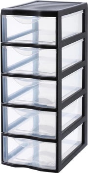 Sistema di Organizzazione per Casa e Ufficio A4 - Organizzatore Plastico Nero 36 x 26 x 61 cm