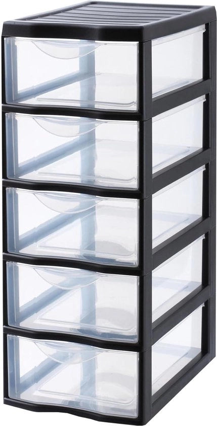 Sistema di Organizzazione per Casa e Ufficio A4 - Organizzatore Plastico Nero 36 x 26 x 61 cm