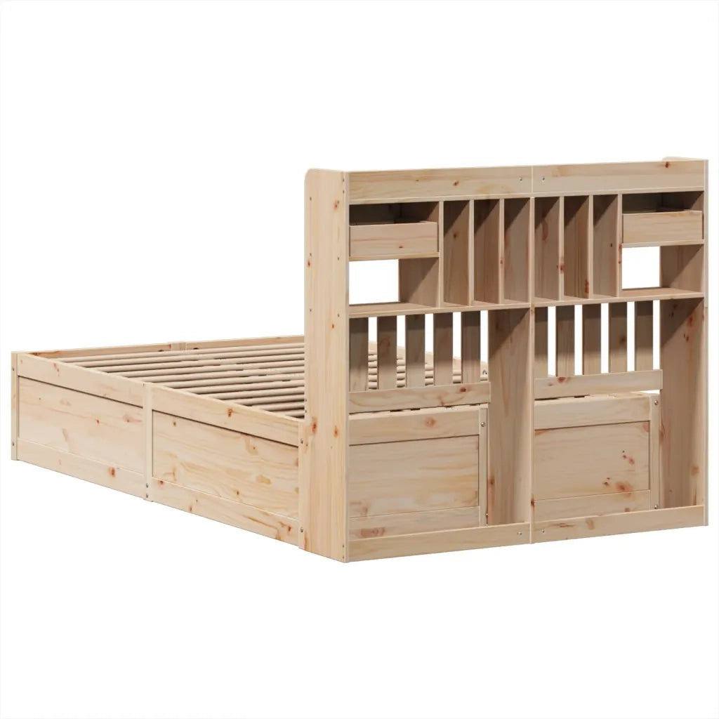 Letto matrimoniale | Letto per adulti | Letto senza Materasso 135x190 cm in Legno Massello di Pino