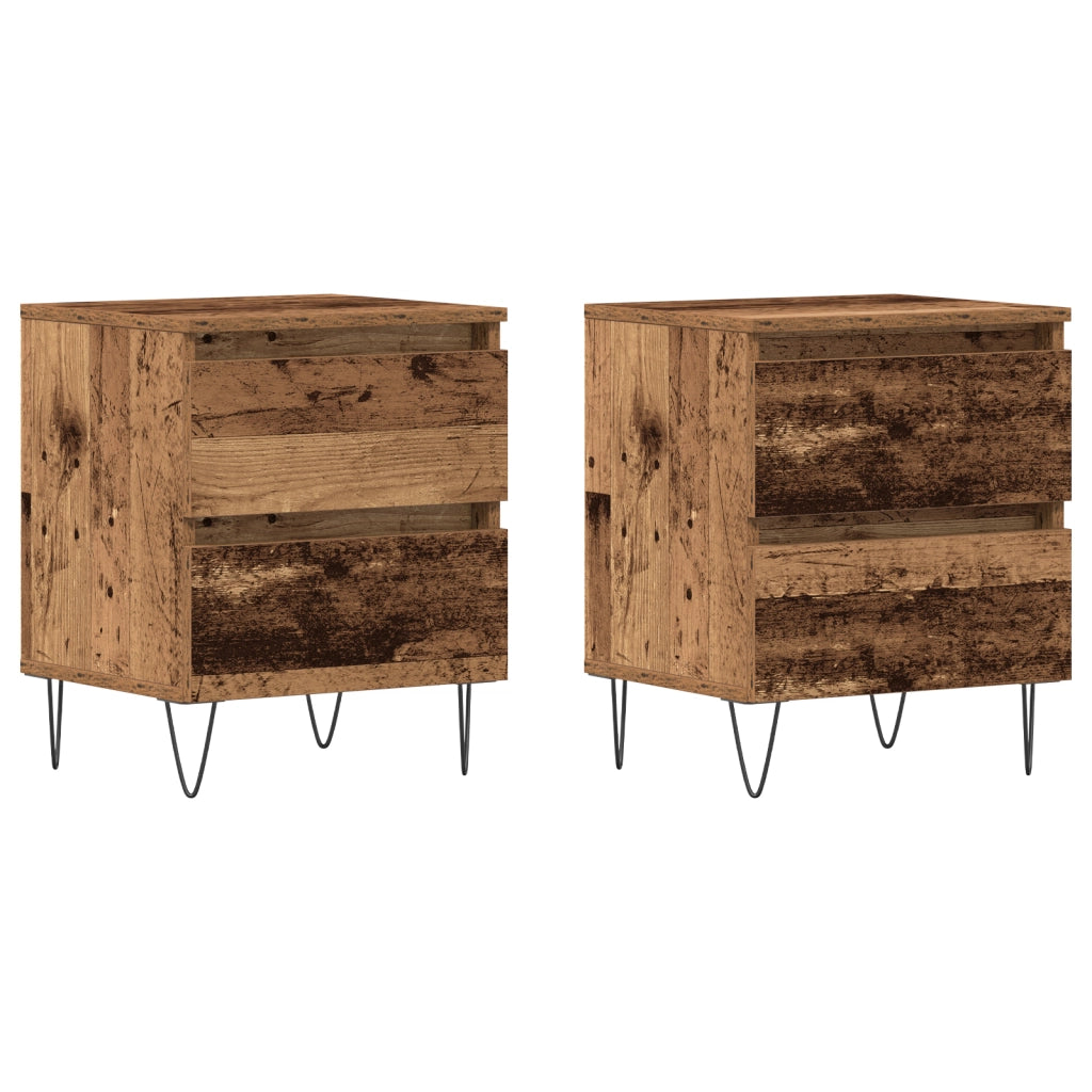 Comodini 2 pezzi Legno Vecchio 40x35x50 cm Legno Ingenerizzato