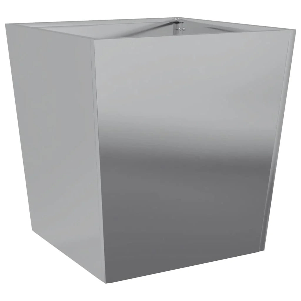 Fioriera rialzata per piante fiori giardino terrazzo set da 2 50 x 50 x 50 cm acciaio zincato grigio 02_0038992
