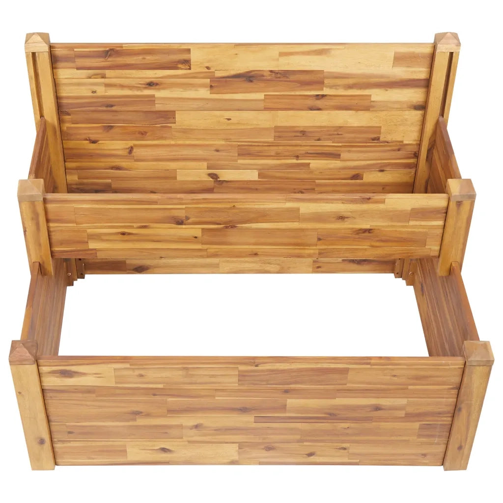 Fioriera da Giardino a 2 Livelli 110x75x84cm Massello di Acacia 46582