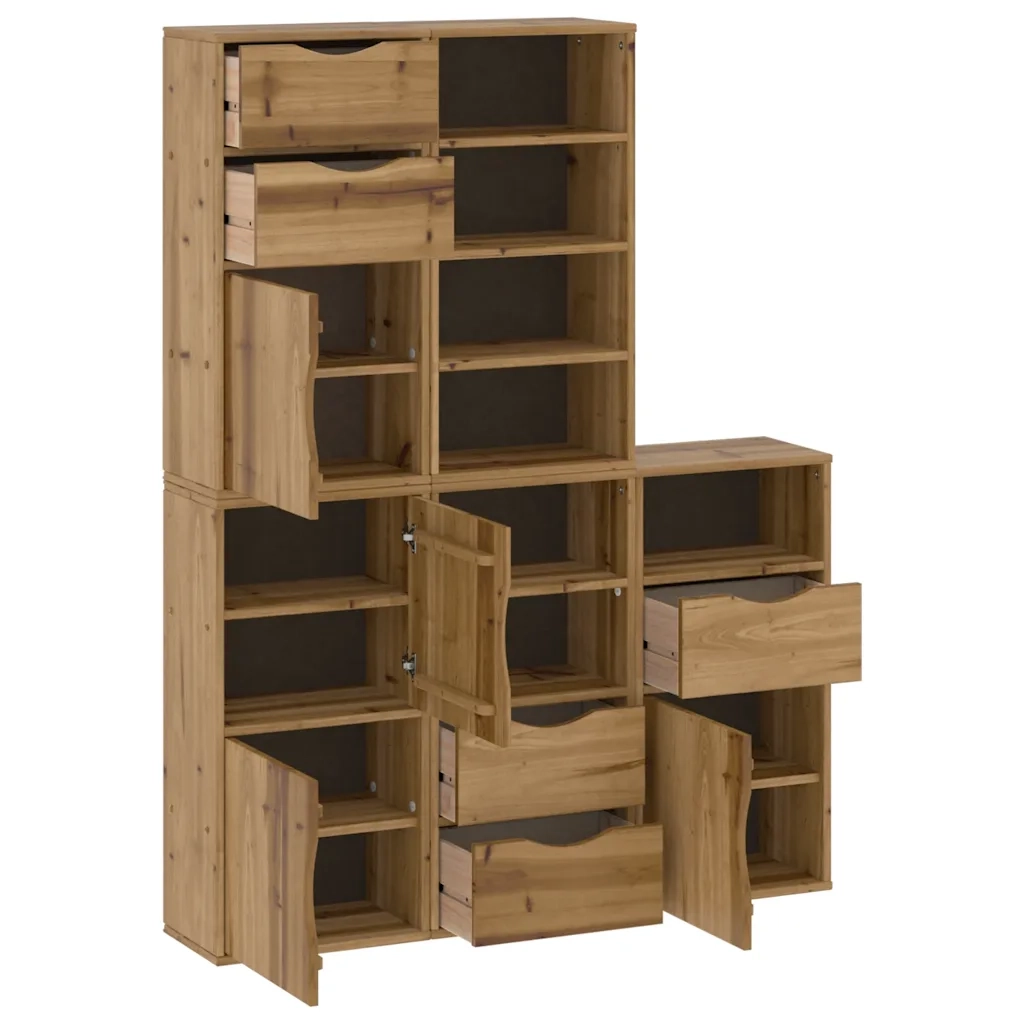 Armadietti Laterali 5 pz ODDA 40x24x79 cm Legno Massello Pino 3365362