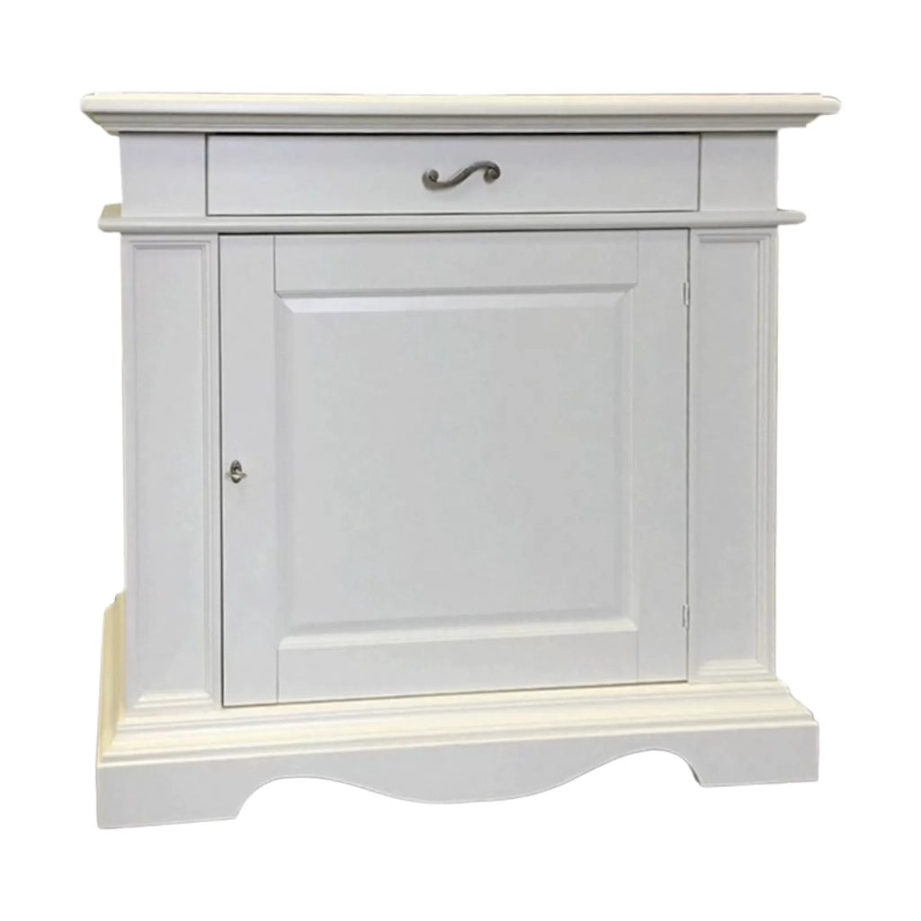 Madia classica in legno 1 porta 1 cassetto bianco 117x55x115 - Mobili 2G