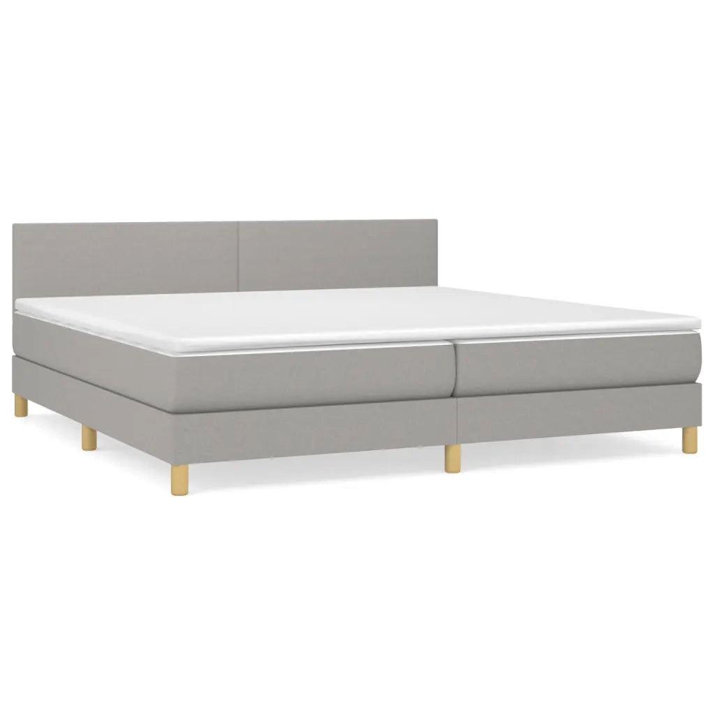 Giroletto a Molle con Materasso Grigio Chiaro 200x200cm Tessuto cod mxl 63379