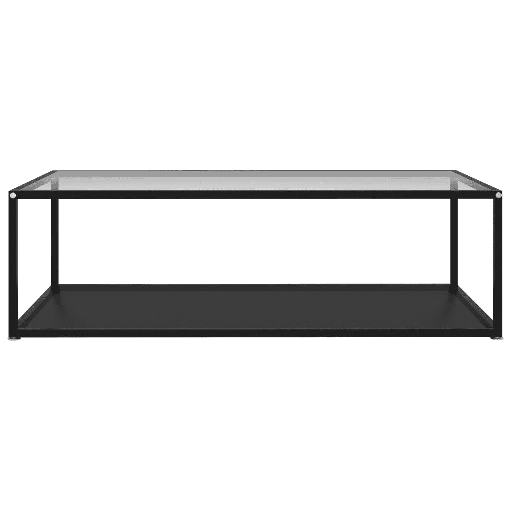 Tavolino Salotto Trasparente e Nero 120x60x35cm Vetro Temperato 322906
