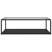 Tavolino Salotto Trasparente e Nero 120x60x35cm Vetro Temperato 322906