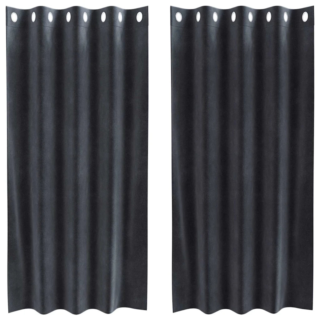 Tende oscuranti 2 pcs Grigio scuro 140 x 175 cm Velluto 4107224