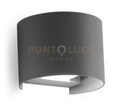 GES871C- APPLIQUE IN ALLUMINIO E VETRO COLORE ANTRACITE LED 3000K 475LM 2X5W BIEMISSIONE