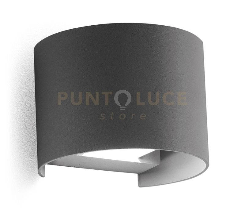 GES871C- APPLIQUE IN ALLUMINIO E VETRO COLORE ANTRACITE LED 3000K 475LM 2X5W BIEMISSIONE