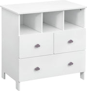 Cassa per Bambini - Cassetto con Ante - Cassetto per Bambino - 3 Ante - Camera da Bambino - MDF - Bianco, 80x48x82 cm