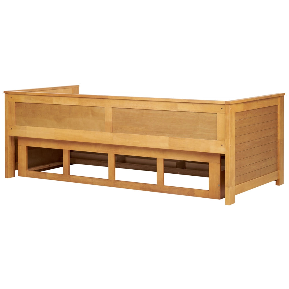Letto singolo in legno MDF 3 Cassetti a Doghe con contenitore 90/180 x 200 cm cameretta ospiti