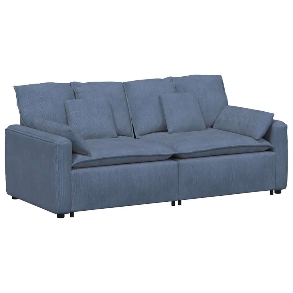 Divano Modulare con Cuscini Blu