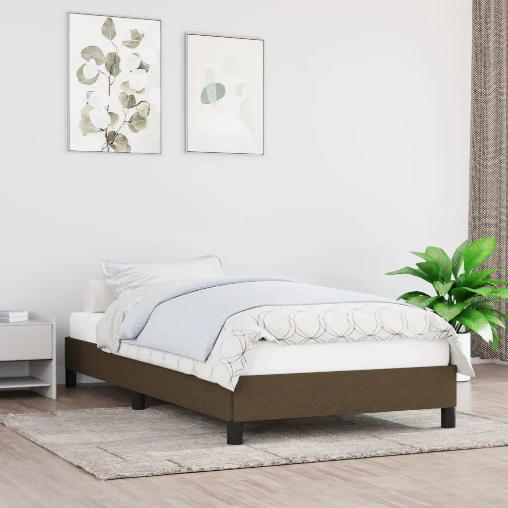 Giroletto senza Materasso-Struttura Letto Marrone Scuro 80x200 cm Tessuto 314900