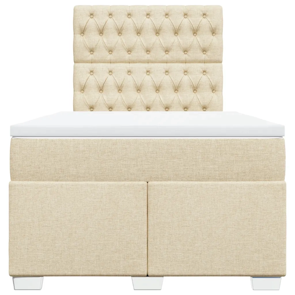 Giroletto a Molle con Materasso Crema 120x200 cm in Tessuto 3292767