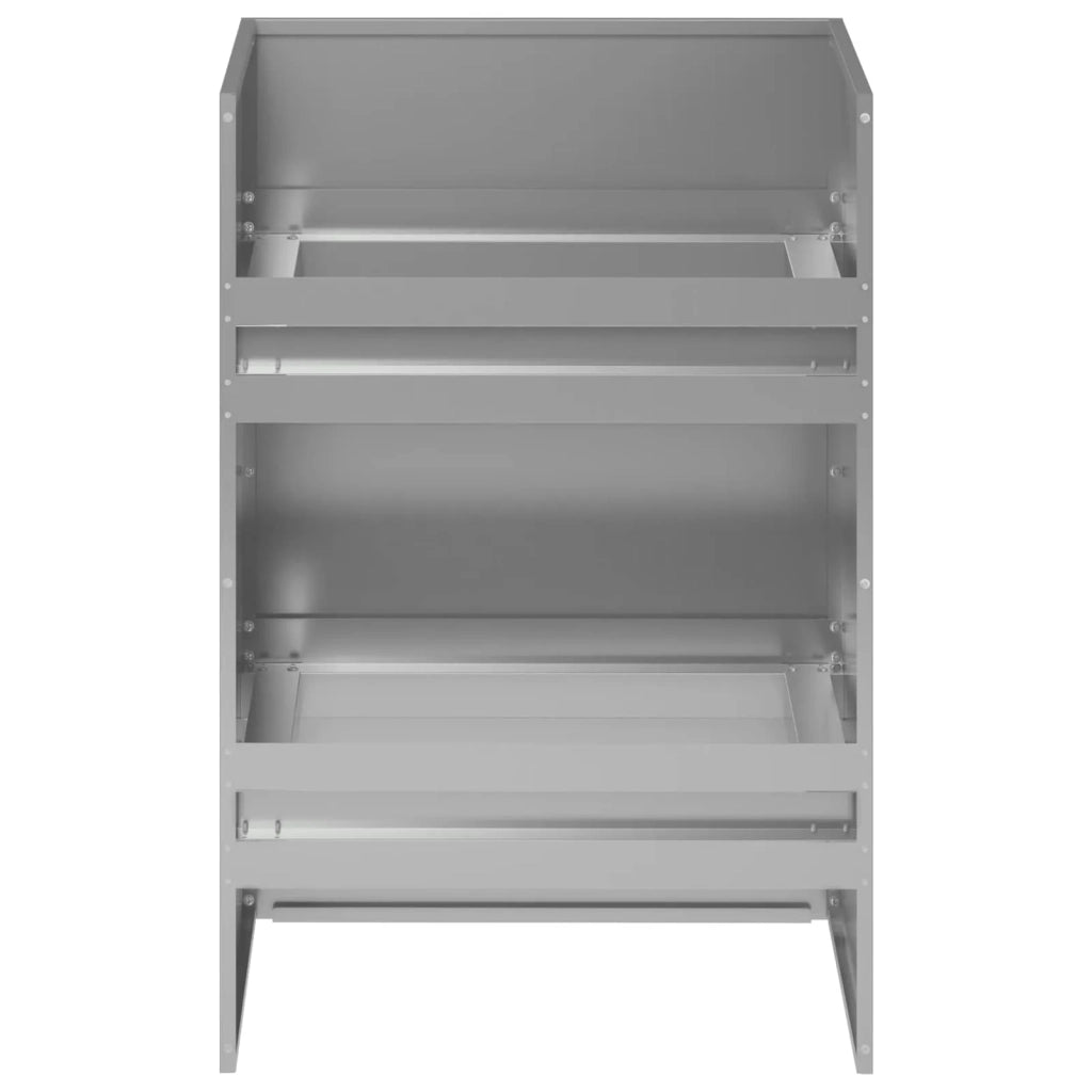 Vaso da giardino Argento 40 x 40 x 60 cm Acciaio zincato 8005881