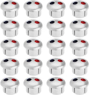 20 indicatore di livello del rubinetto maniglia - acqua calda e fredda - piatti - etichette rosse e blu - coperture per rubinetti - adatto per fori di 6,7 mm di rubinetti - zinco