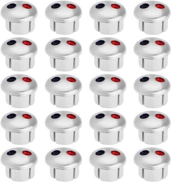 20 indicatore di livello del rubinetto maniglia - acqua calda e fredda - piatti - etichette rosse e blu - coperture per rubinetti - adatto per fori di 6,7 mm di rubinetti - zinco