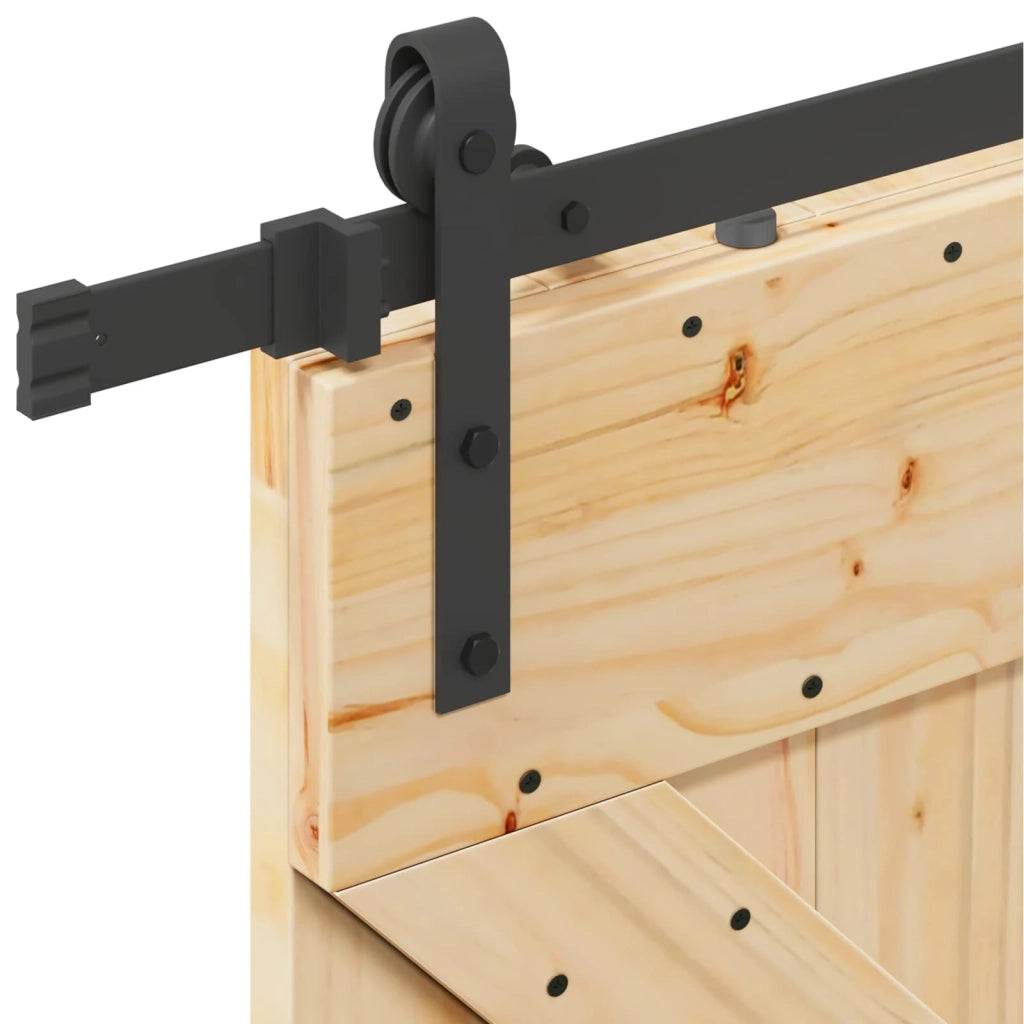 Porta scorrevole NARVIK Naturale e Nero 80 x 210 cm (213,5 cm)