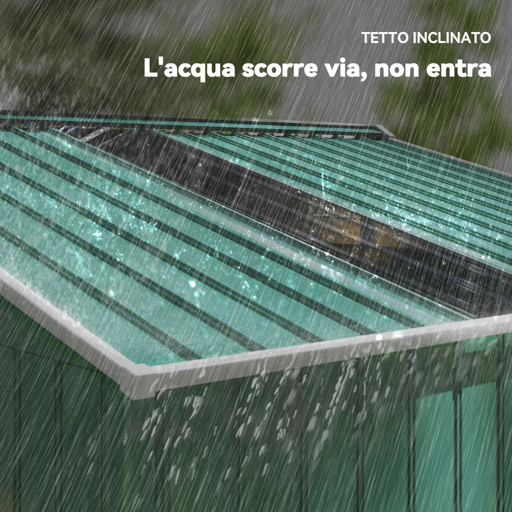 Casetta Attrezzi Giardino in Acciaio Verde ¨C zephmum ¨C 277x195x192 cm