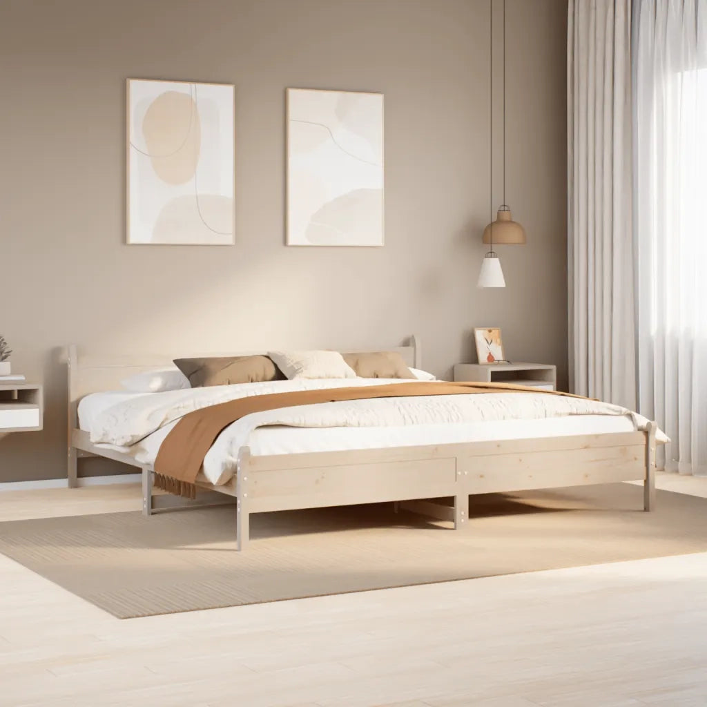 Letto matrimoniale | Letto per adulti | Letto senza Materasso 180x200 cm in Legno Massello di Pino