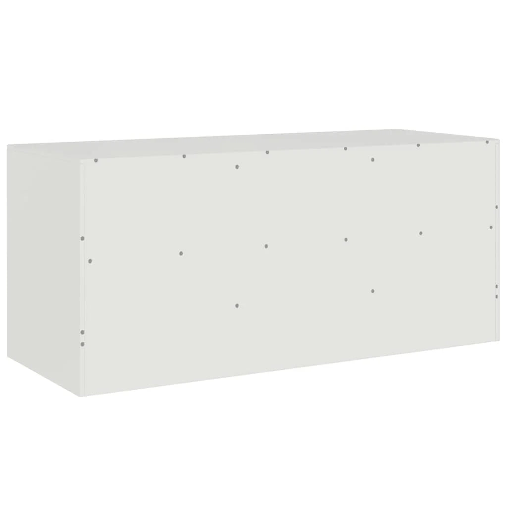 Mobile TV multimediale mensola TV credenza TV per sala da pranzo soggiorno camera da letto 99 x 39 x 44 cm acciaio bianco 02_0026367