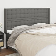Testiera ad Orecchio-Testata con Orecchie GrigioScuro 203x16x118/128cm in Tessuto 431925