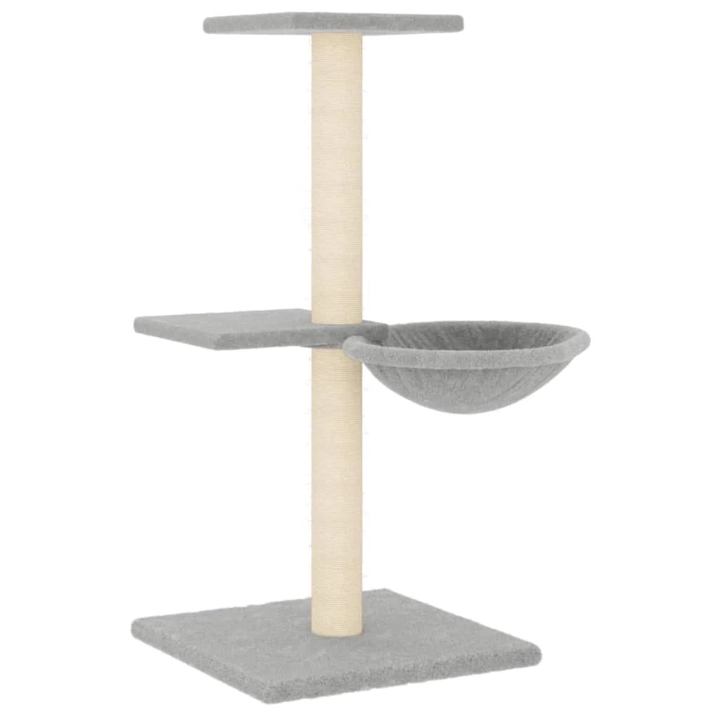 Tiragraffi per gatti Mobili per arrampicata su torre Tiragraffi piattaforma da arrampicata con tiragraffi in sisal leggero 72 cm grigio 02_0022614