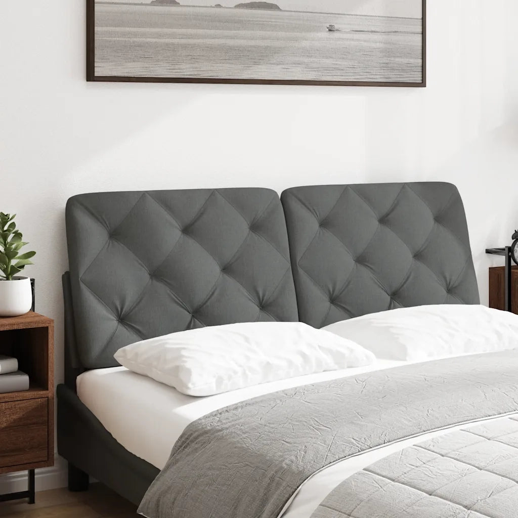 Cuscino Testiera Grigio Scuro 140 cm in Tessuto