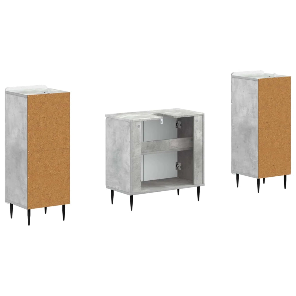 Set di Armadi da Bagno da 2 Pezzi HAARLEM Grigio Cemento 3418020