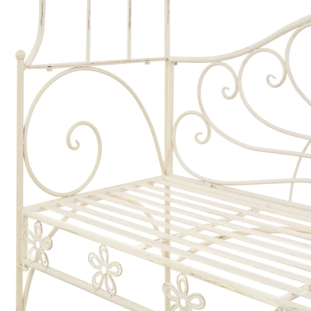 Panca da giardino mobili da esterno terrazza 122 x 43 x 220 cm latta antica 02_0011217