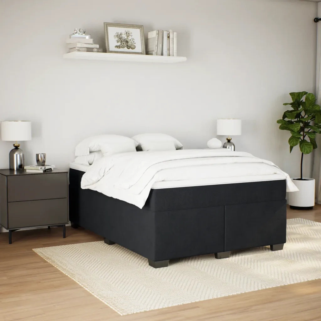 Giroletto a Molle con Materasso Nero 160x200 cm in Velluto 3285295