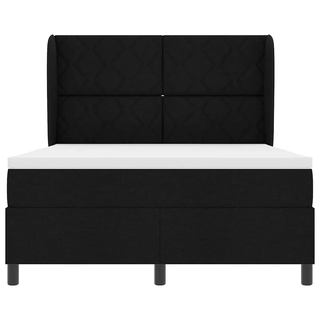 Letto a molle con materasso Nero 140 x 200 cm Tessuto 3340629