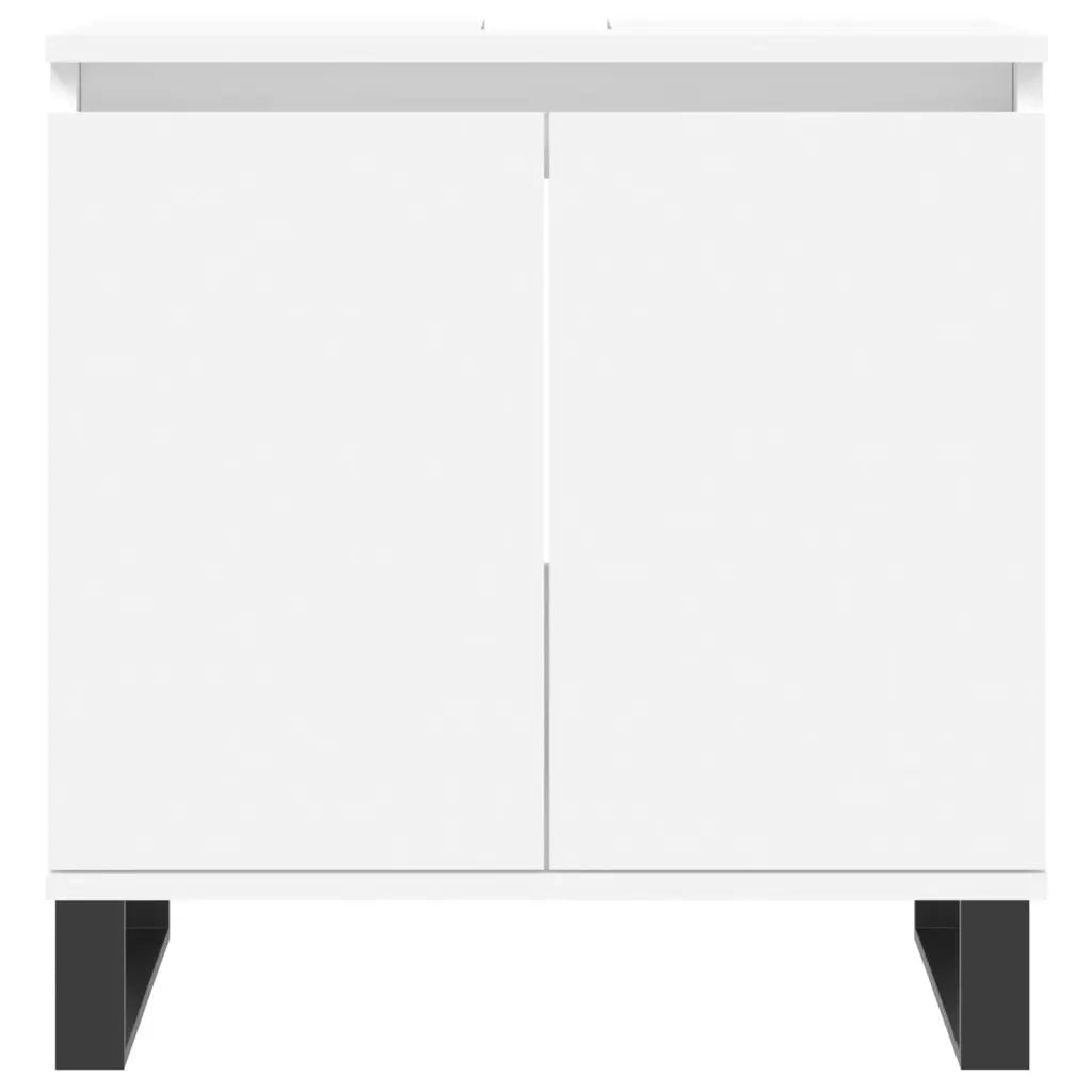 Set di Mobili da Bagno | Armadio da bagno 3 pz Bianco in Legno Multistrato