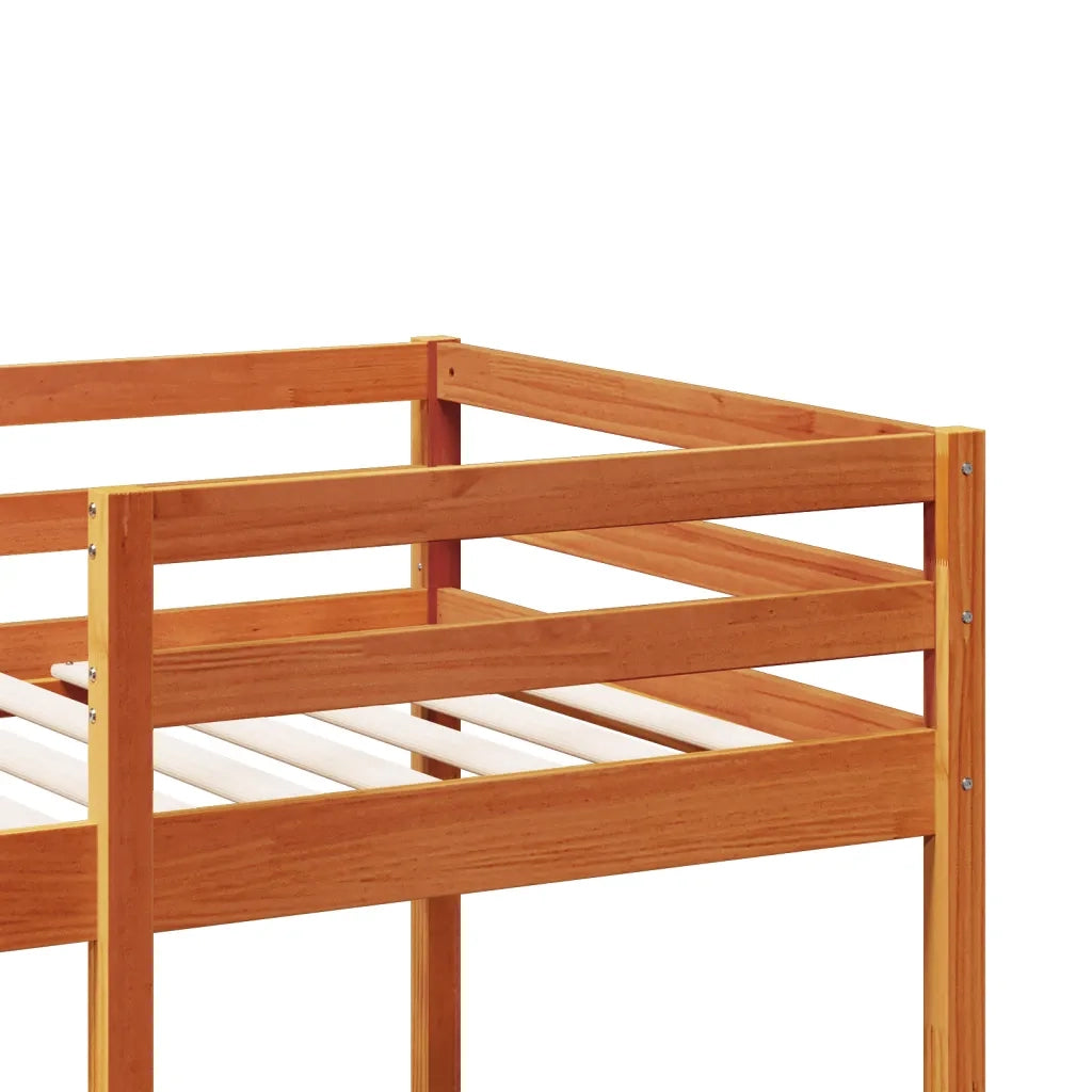 vidaXL Giroletto Soppalco senza Materasso Marrone Cera 80x200cm Pino