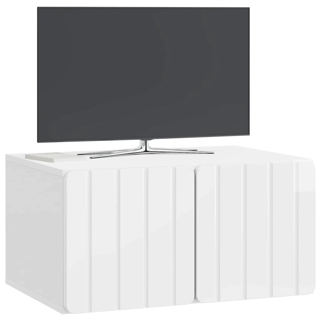 Mobile Porta TV da Muro 59,5 x 41 x 30 cm Bianco Lucido 898339