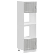 Set di 2 mobili da forno classici e salvaspazio 60 x 57 x 207 cm in legno ingegnerizzato Sonoma grigio 02_0055722
