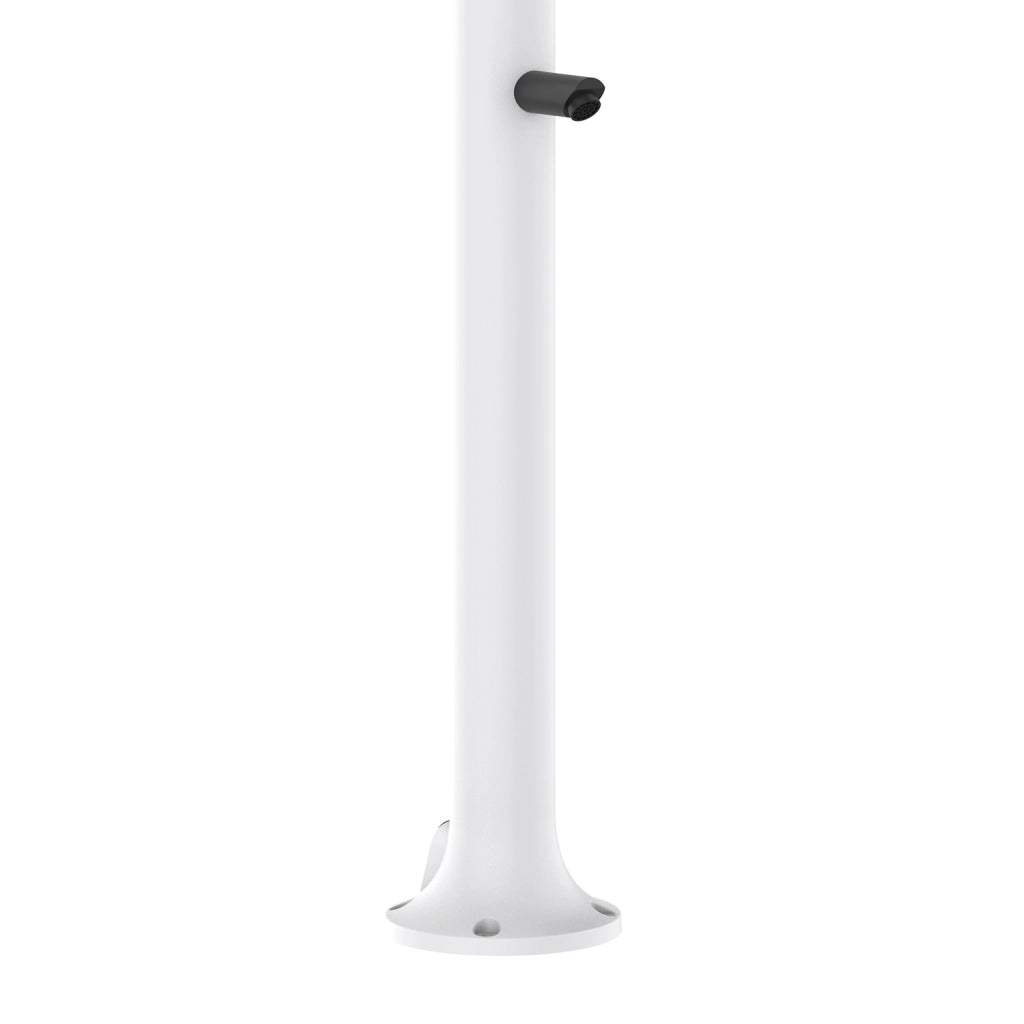 Sined Luna Timer p Bianca Doccia In Alluminio Doppio Attacco Acqua Fredda Laterale o Inferiore Su Un Unico Tubo Interno Doccia Acqua Fredda Temporizzata Con Soffione Lavapiedi e Miscelatore Bianco