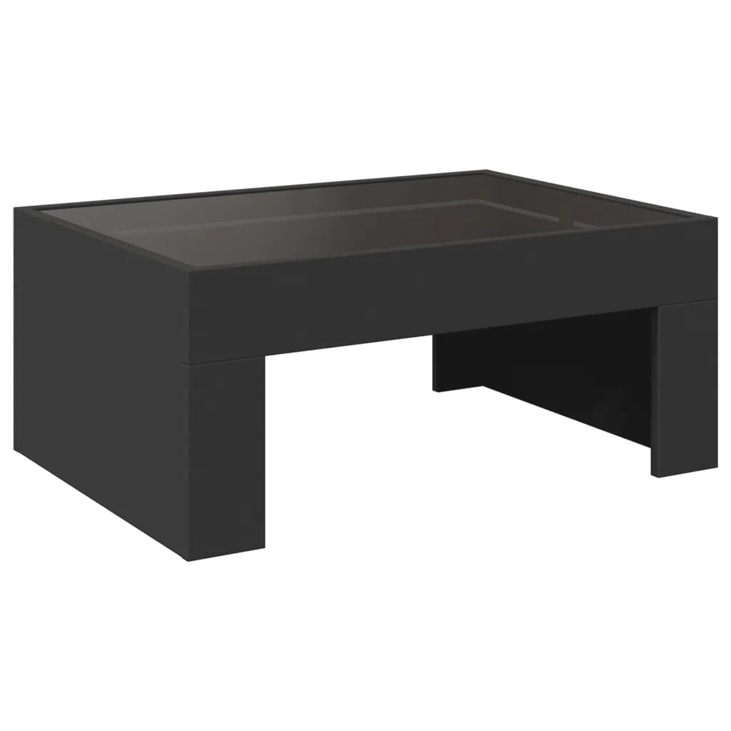 vidaXL Tavolino da Salotto con LED Infinity Nero 70x50x30 cm