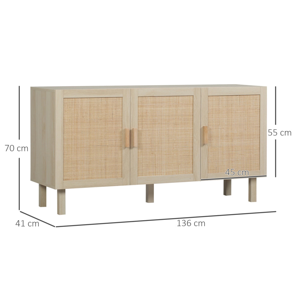 Armadio a 3 ante con ripiani regolabili ¨C Zephmum ¨C 136x41x70 cm