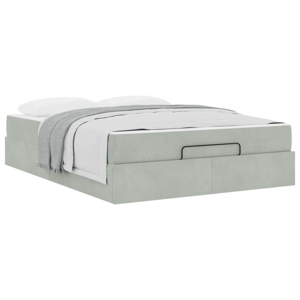 Struttura letto con materasso 2 pcs Grigio chiaro Velluto 3399564
