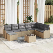 Set Divano da Giardino 9 pcs beige e grigio chiaro Poly Rattan 3354499