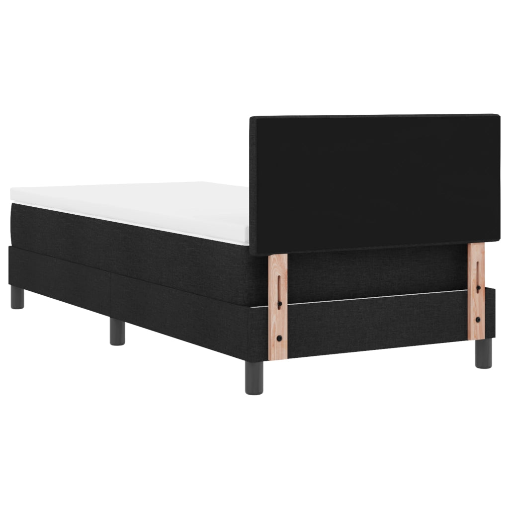 Letto a Molle con Materasso Nero 100x200 cm Tessuto