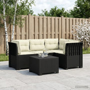Divano da giardino 4 posti con cuscini aspetto rattan PP 3444014