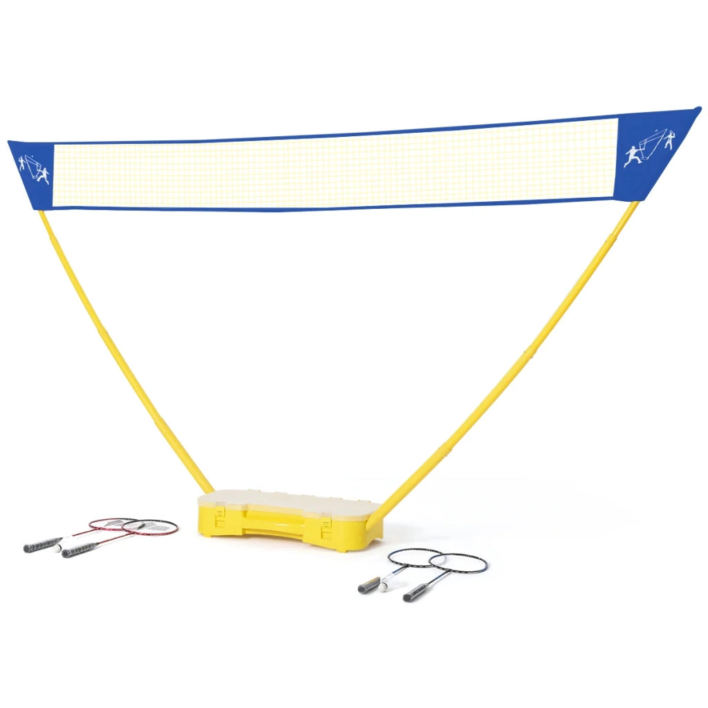 Rete da badminton portatile 300 x 150 cm con montaggio rapido e comoda conservazione realizzata in polipropilene giallo e blu 20_0012122