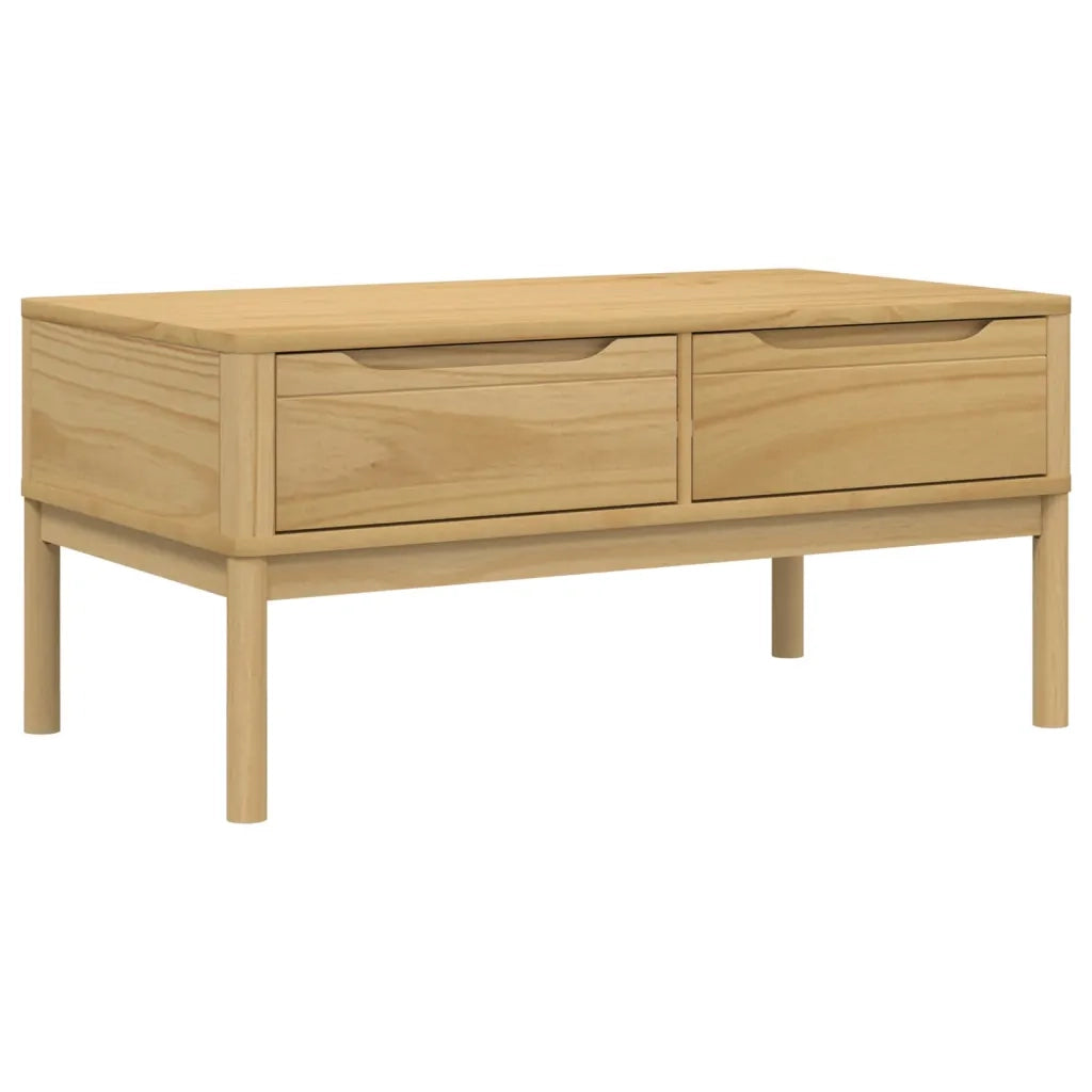 Tavolino da salotto | Tavolino da caff¨¨ | Tavolino da Soggiorno FLORO Marrone Cera 99x55,5x45 cm in Legno di Pino
