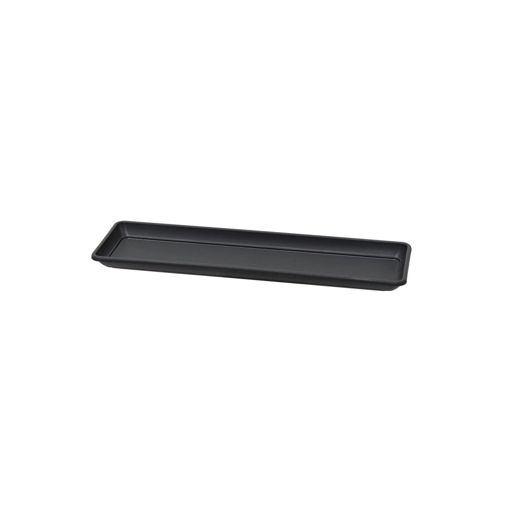 Sottovaso Rettangolare per Vaso a Cassettone Tera Tora Saucer Ash 77x22 cm in Plastica Antracite