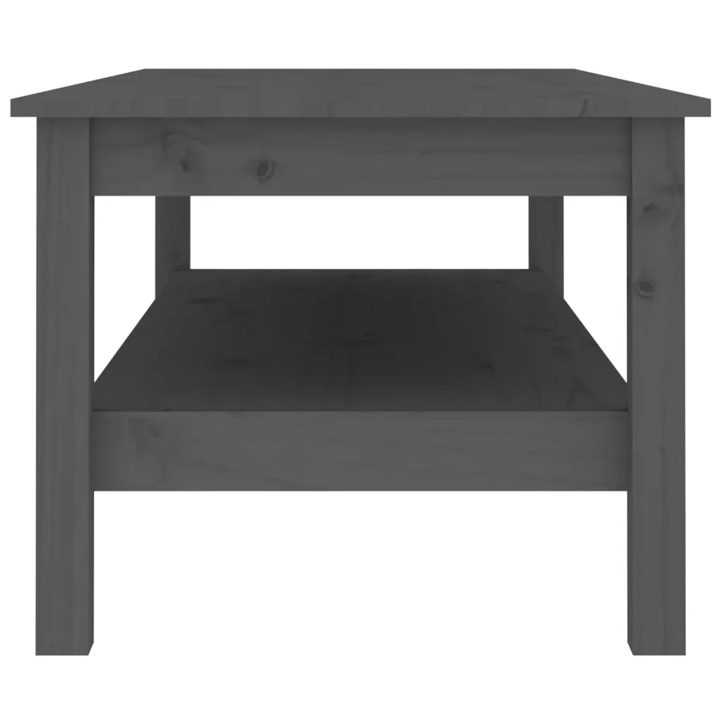 Tavolino da Salotto Grigio 110x50x40 cm Legno Massello di Pino 814276