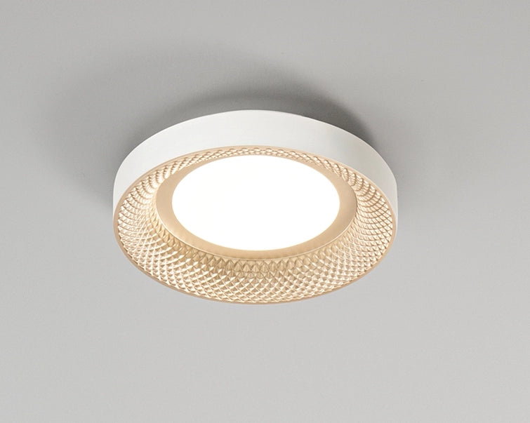 Plafoniera in metallo colore bianco opaco + oro opaco Hive  LED 30W CCT 3000K 4000K CRI?90 220-240V 50/60Hz 2400Lm d.35cm