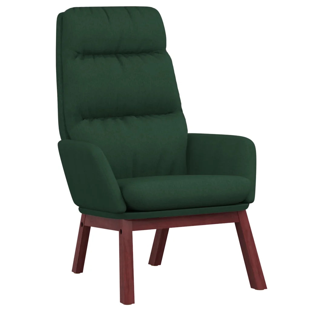Poltrona Relax con Poggiapiedi Verde Scuro in Tessuto 3097568